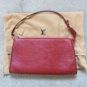 Red Louis Vuitton clutch/purse like new
