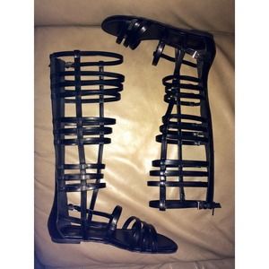 Black Gladiator sandals.