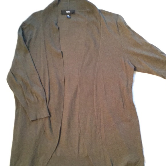 Olive Green Mossimo Open Cardigan 3/4 Sleeves - Picture 3 of 4