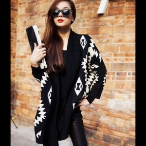 Modern Aztec Batwing Cardigan Sweater