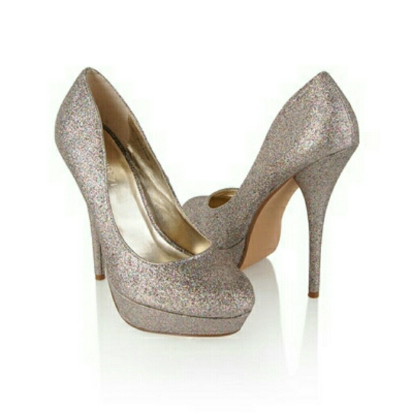 Metallic Glitter Platform Stiletto Pump High Heel