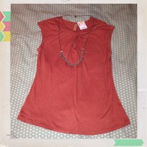 NWT Burnt Orange peep neck Tank size PL