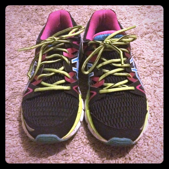 Black asics running shoes