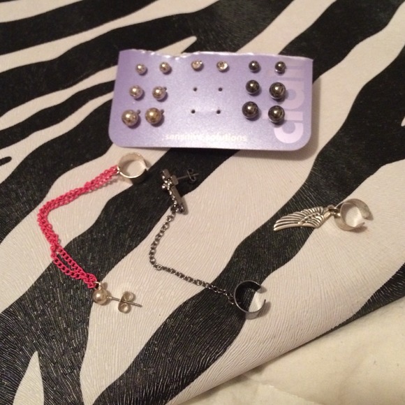 Claire's earrings and ear cuffs
