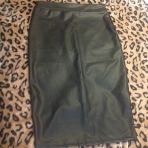Leather pencil skirt