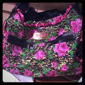 Betsey Johnson Cheetah and Rose Weekender Bag