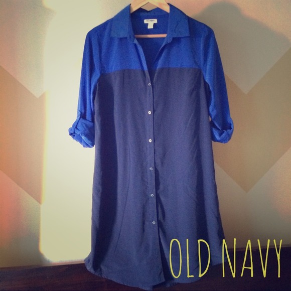 OLD NAVY Color Block Long Sleeve shift Dress