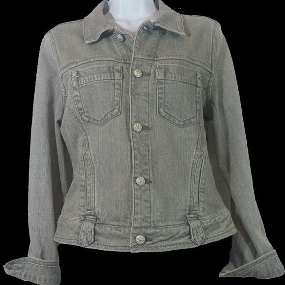 Cabi 921 Grey Denim Jacket Size Medium