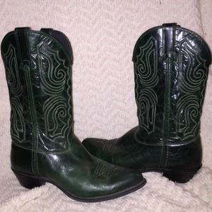 Dark Forest Green Cowboy boots PRICE JUST LOWERED