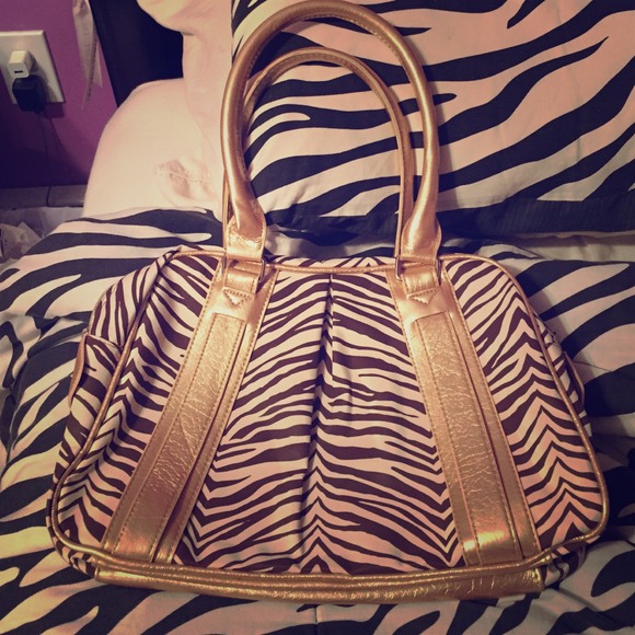 Gold and Zebra tote bag