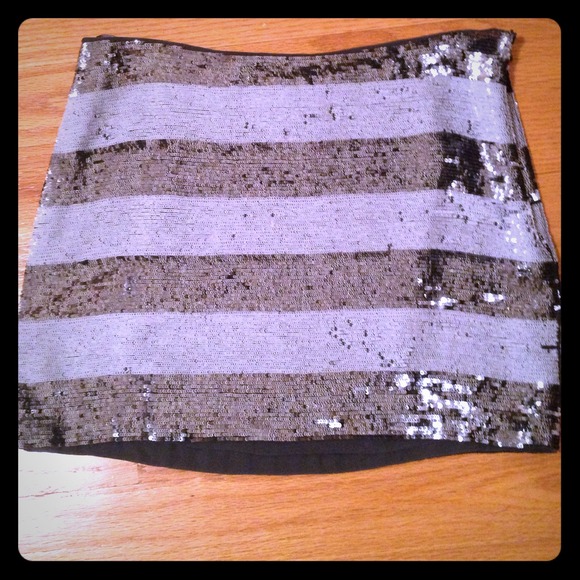 Haute Hippie striped sequin skirt