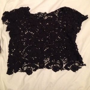 Lace crop top and white shorts