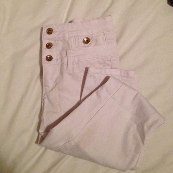 White high rise jeans