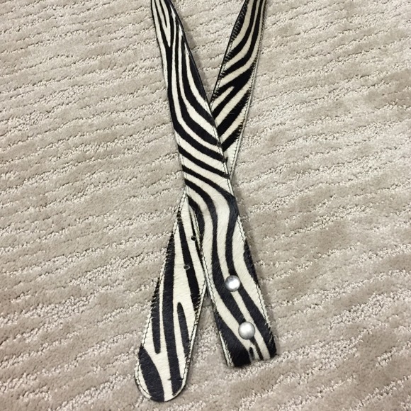 leather belt. Made in Italy. Cowhide zebra print.