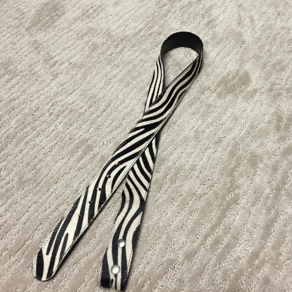 leather belt. Made in Italy. Cowhide zebra print.
