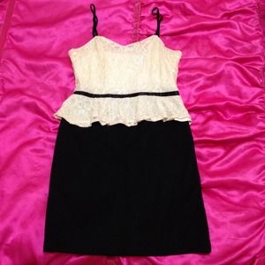 SOLD! Forever 21 Black & Cream Lace Dress