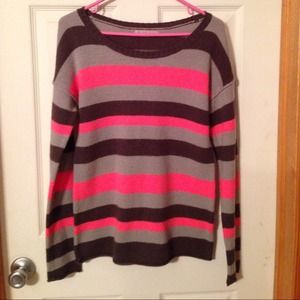 Gap pink and gray striped sweater