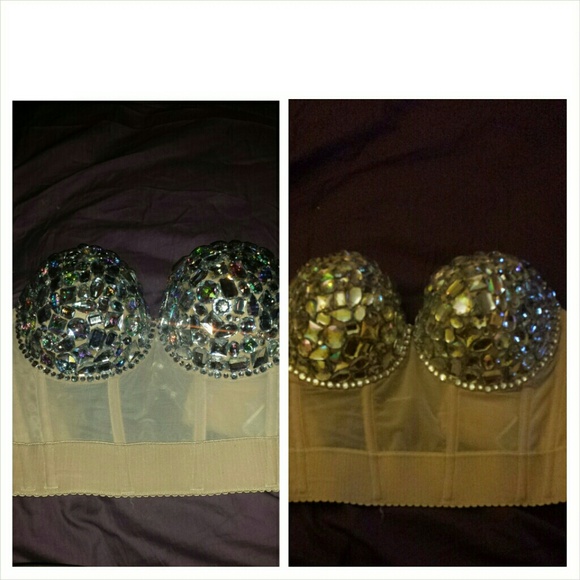 Handmade & stoned crystal corset. Rave bra