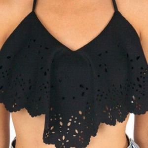 Black Scallop Halter Large