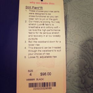 NWT size 4 Still pants black