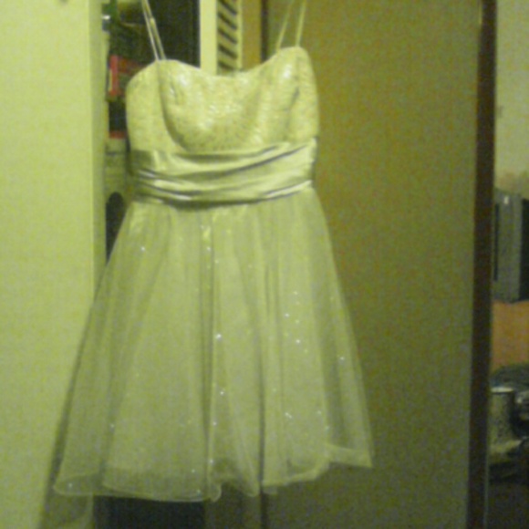 Silver and white dress with some sparkle