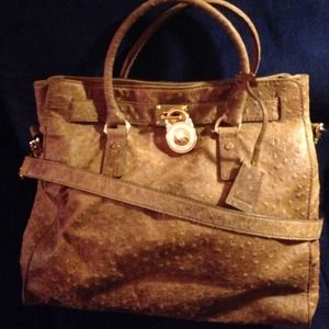 MK Soft Ostrich Leather Hamilton, Large