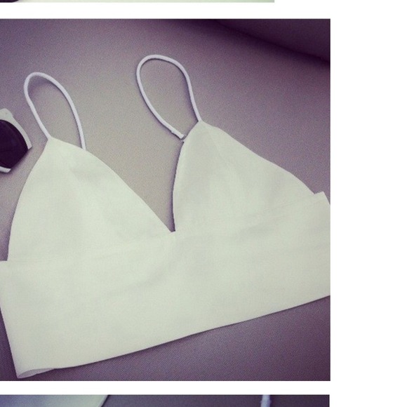White satin crop top medium