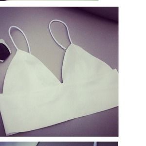 White satin crop top medium
