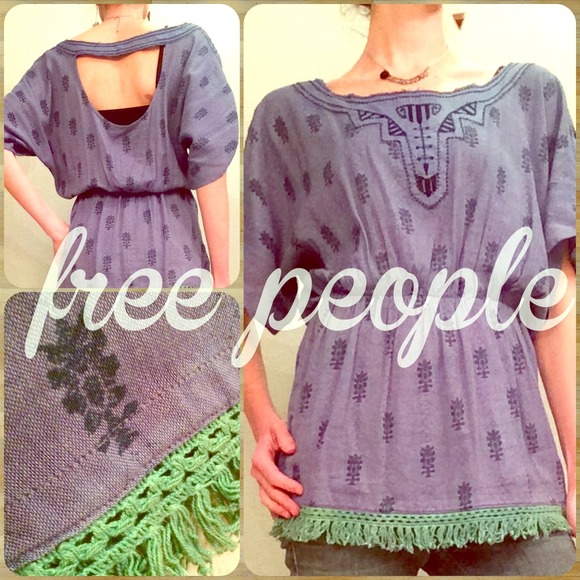 Free People Tops - NEW PRICE FREE PEOPLE Embroidered Tunic w/Fringe