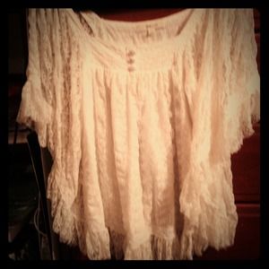 Cream Lacey top