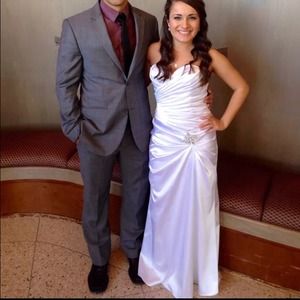 White formal/ bridal small petite dress