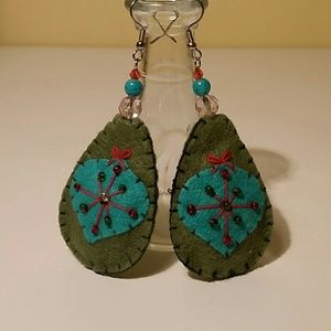 Beautiful earrings made from felt