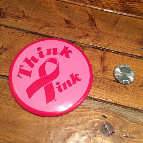 Medium "Think Pink" support Cancer Pin - Picture 4 of 4