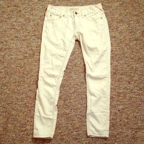 White Free People Cropped Jeans