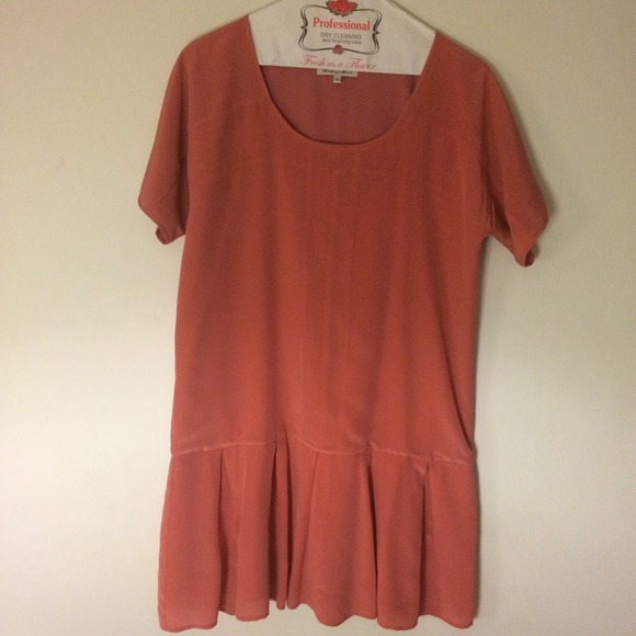Madewell silk salmon colored dress