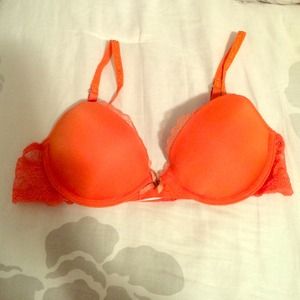 Orange push-up bra