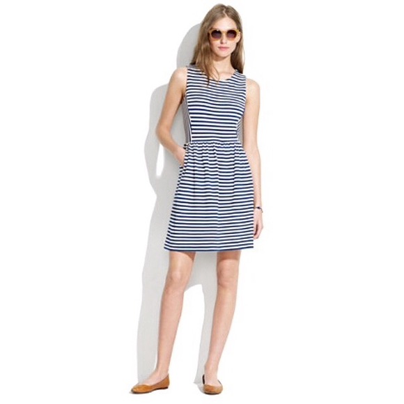 Madewell Navy Striped Dress NWT