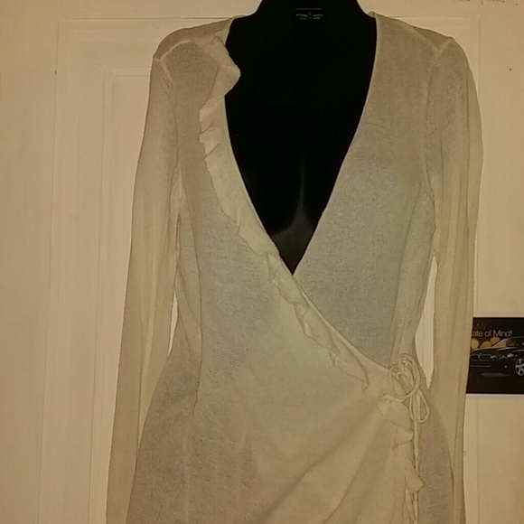 Cream wrap sweater