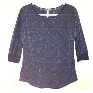 Black Shimmery Aeropostale Half-Sleeve