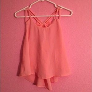 Pink back bow top