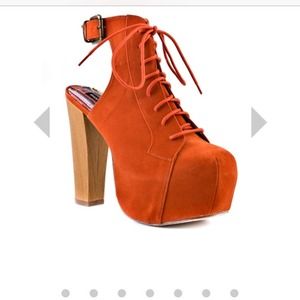 Sexy orange suede cut out booties! Worn once!
