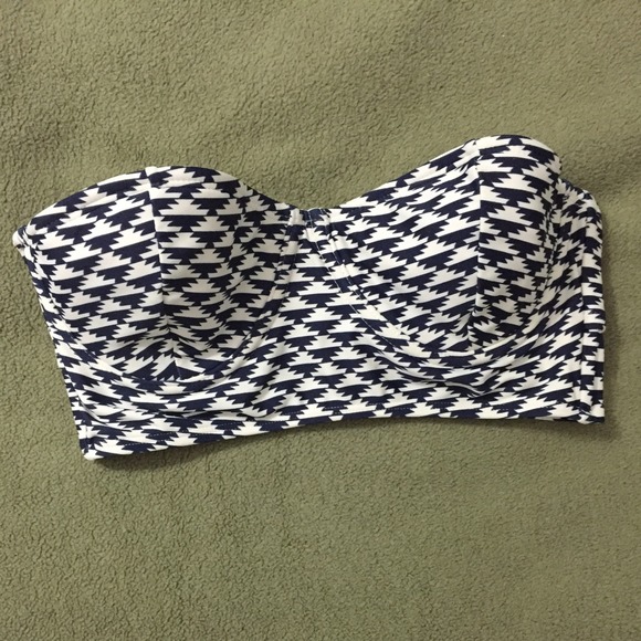 Bustier navy/cream swim top