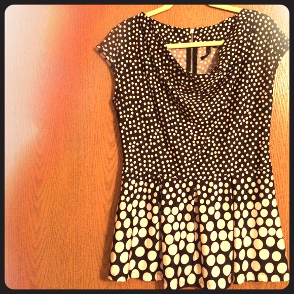 White & Black peplum dress shirt