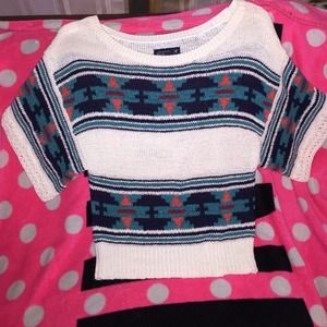 American Eagle Aztec Fitted Sweater Top