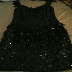 Sequin vintage black dress