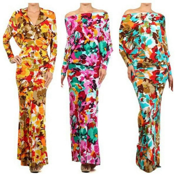 Multi-wear long dress in many ways to wear