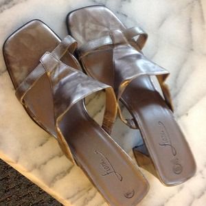 Pair of ladies gently worn Bronze color sandals