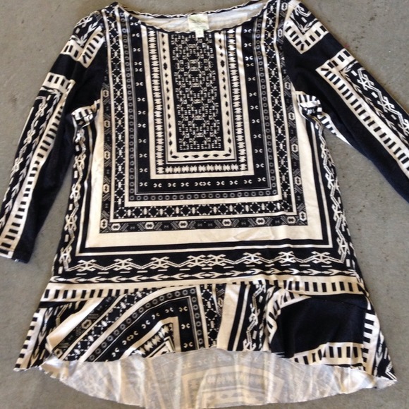 Super cute black and cream top from anthropology