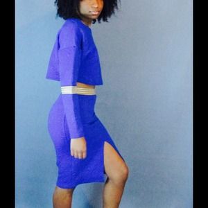 ⚡️FLASH SALE⚡️Blue pencil skirt set