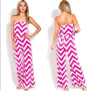 Pink chevron jumpsuit